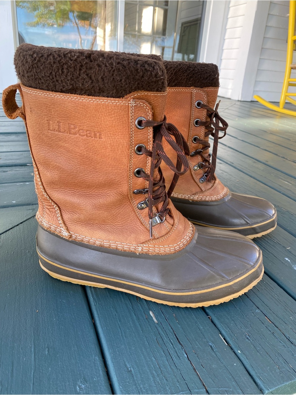 L.L. Bean Men's Snow Boots With Tumbled Leather
